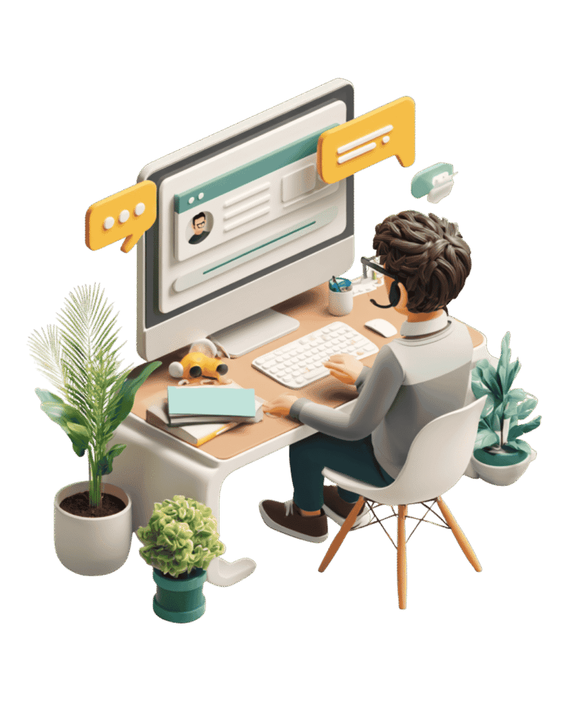 Alumno creando su página web en WordPress durante el curso en Barcelona